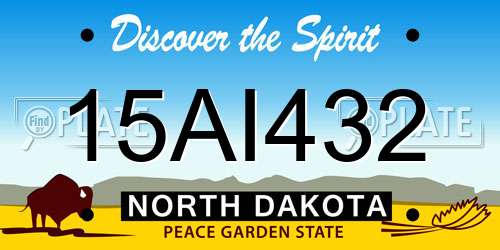 15AI432 North Dakota License Plate