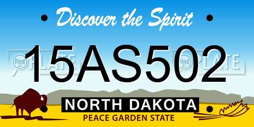 15AS502 North Dakota License Plate