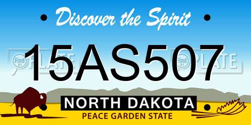 15AS507 North Dakota License Plate