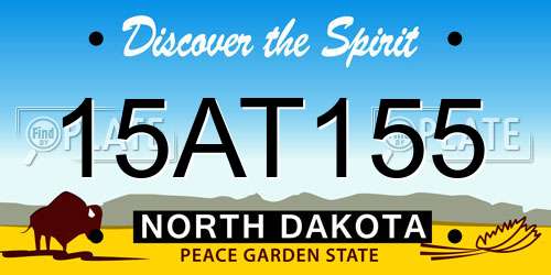 15AT155 North Dakota License Plate