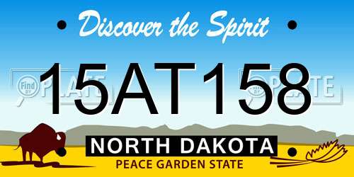 15AT158 North Dakota License Plate