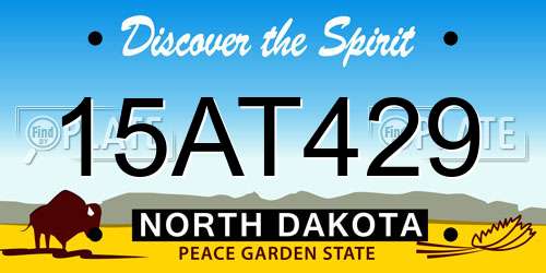 15AT429 North Dakota License Plate