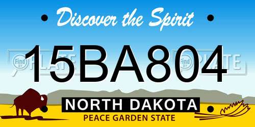 15BA804 North Dakota License Plate
