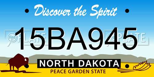 15BA945 North Dakota License Plate