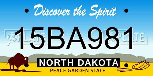 15BA981 North Dakota License Plate