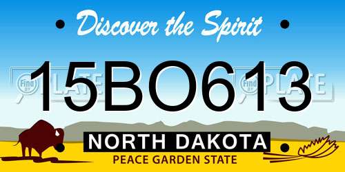 15BO613 North Dakota License Plate