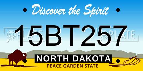 15BT257 North Dakota License Plate