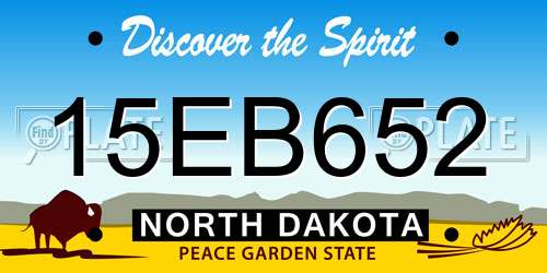 15EB652 North Dakota License Plate