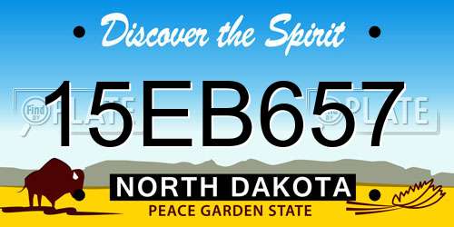 15EB657 North Dakota License Plate