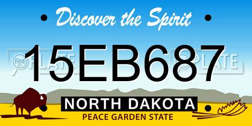 15EB687 North Dakota License Plate