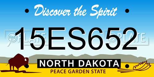 15ES652 North Dakota License Plate