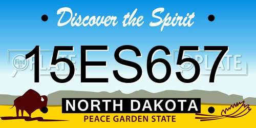 15ES657 North Dakota License Plate