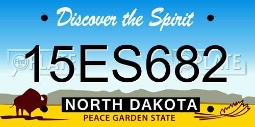 15ES682 North Dakota License Plate