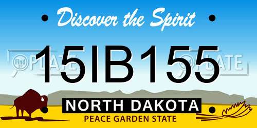 15IB155 North Dakota License Plate