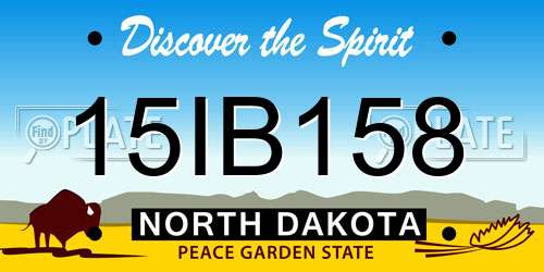 15IB158 North Dakota License Plate