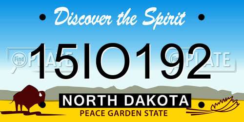 15IO192 North Dakota License Plate