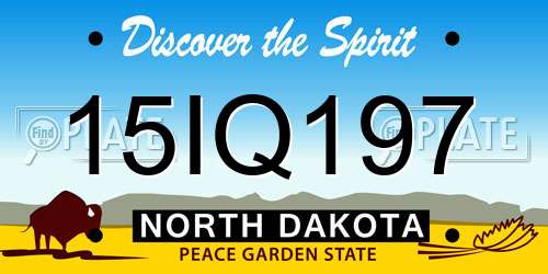 15IQ197 North Dakota License Plate