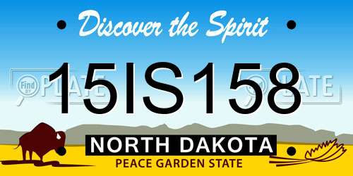 15IS158 North Dakota License Plate