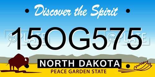 15OG575 North Dakota License Plate