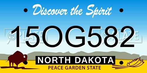 15OG582 North Dakota License Plate