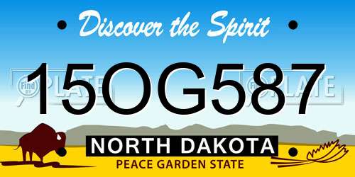 15OG587 North Dakota License Plate