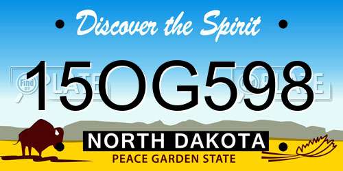 15OG598 North Dakota License Plate