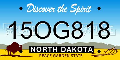 15OG818 North Dakota License Plate