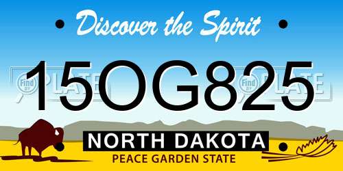 15OG825 North Dakota License Plate