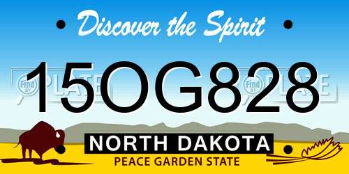 15OG828 North Dakota License Plate