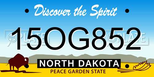 15OG852 North Dakota License Plate
