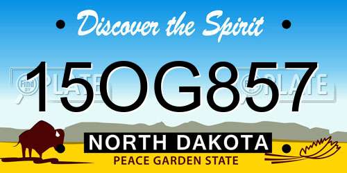 15OG857 North Dakota License Plate