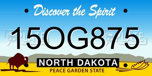 15OG875 North Dakota License Plate