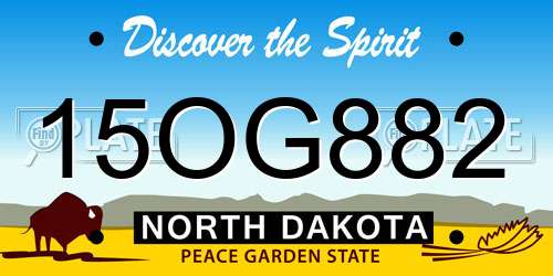 15OG882 North Dakota License Plate