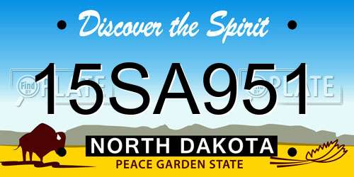 15SA951 North Dakota License Plate