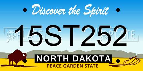 15ST252 North Dakota License Plate