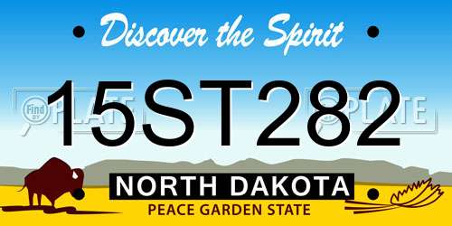 15ST282 North Dakota License Plate