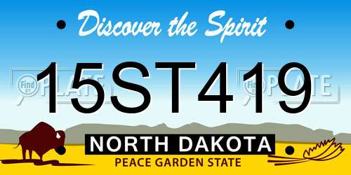 15ST419 North Dakota License Plate