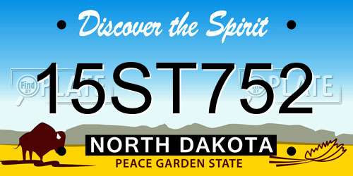 15ST752 North Dakota License Plate