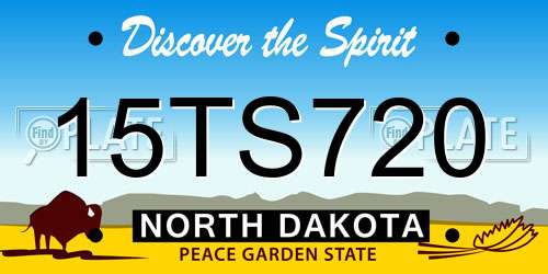 15TS720 North Dakota License Plate