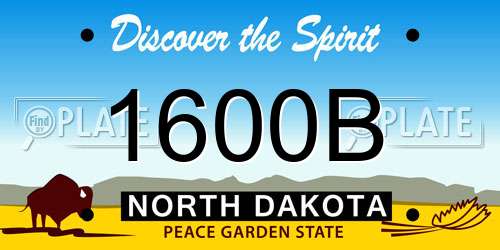 1600B North Dakota License Plate