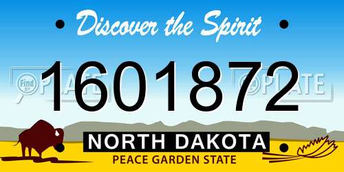 1601872 North Dakota License Plate