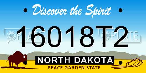 16018T2 North Dakota License Plate