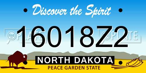 16018Z2 North Dakota License Plate