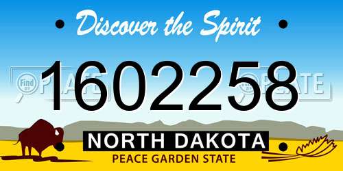 1602258 North Dakota License Plate