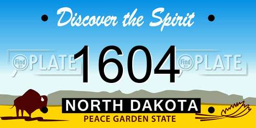 1604 North Dakota License Plate