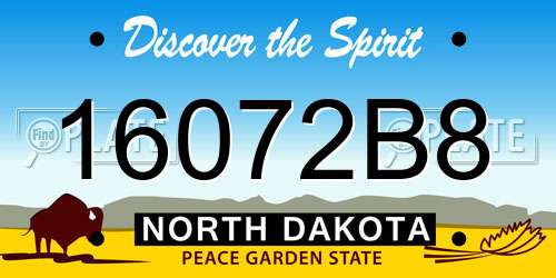 16072B8 North Dakota License Plate