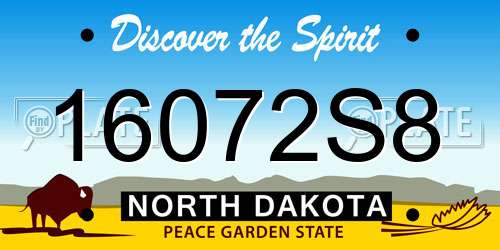 16072S8 North Dakota License Plate