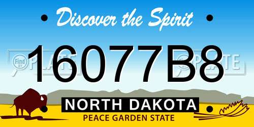 16077B8 North Dakota License Plate