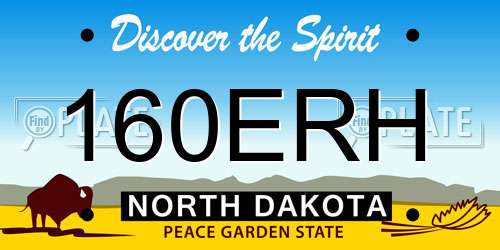 160ERH North Dakota License Plate