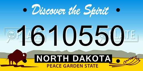 1610550 North Dakota License Plate